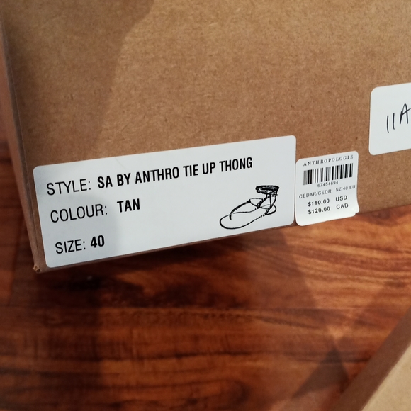 NWT Anthropologie Tie Up Thong Sandals in Cedar - Picture 4 of 8